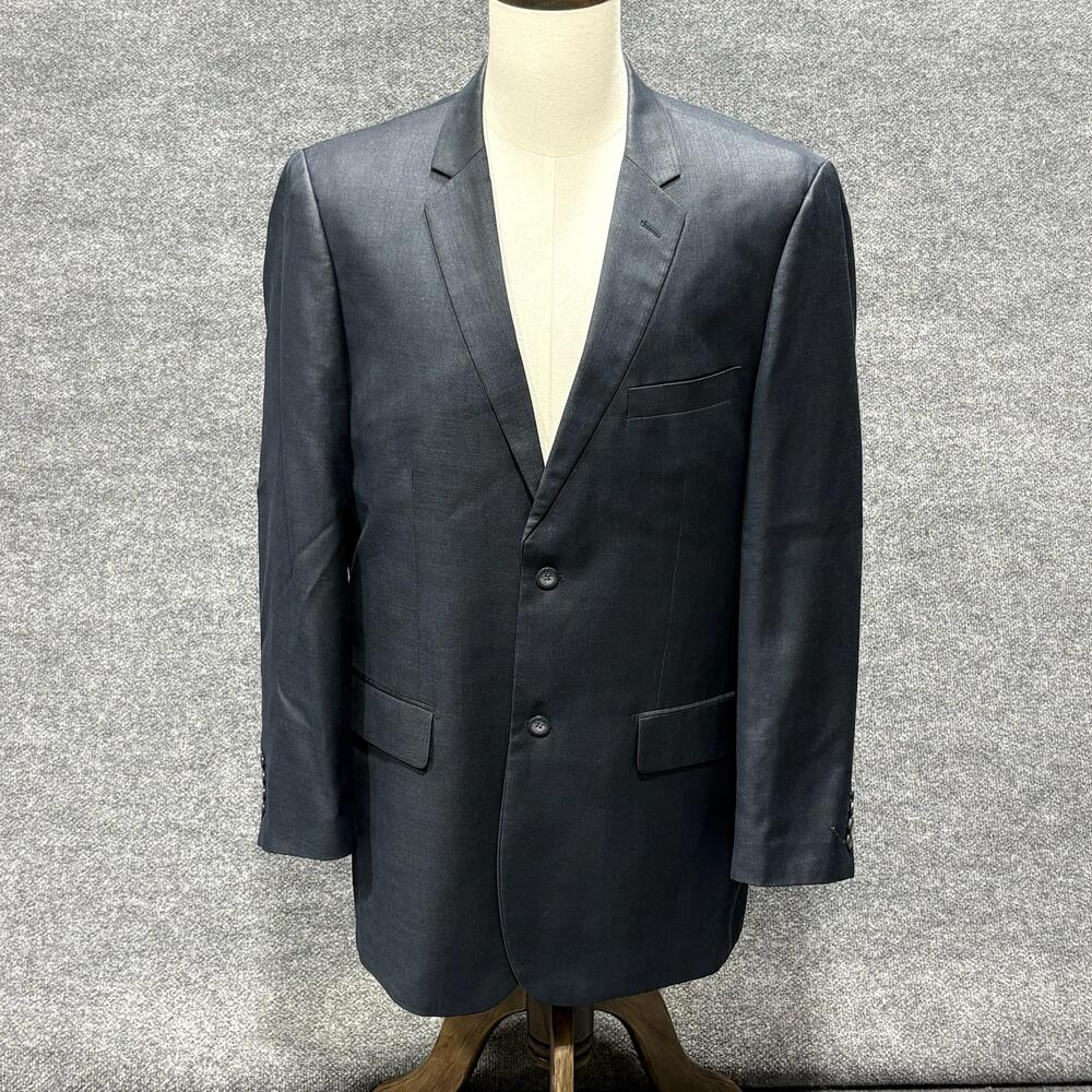 Vitali Blazer Mens 42 Long Navy Viscose Blend 2 Button Suit Jacket Sport Coat